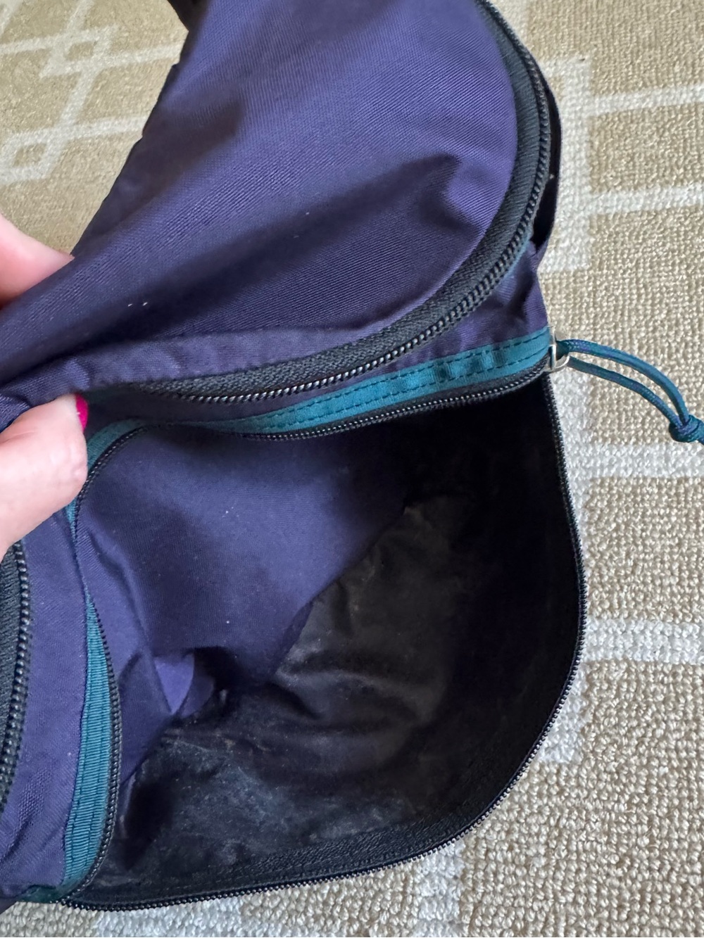 Patagonia Vintage 90s Hip Pack Waist Bag Purple Teal Large Fanny Pack USA Made - Picture 8 of 17